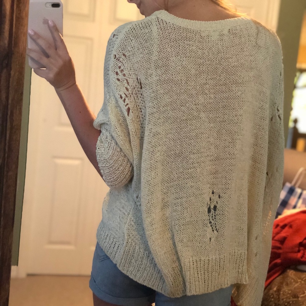 Distressed Button Down Sweater - image 3
